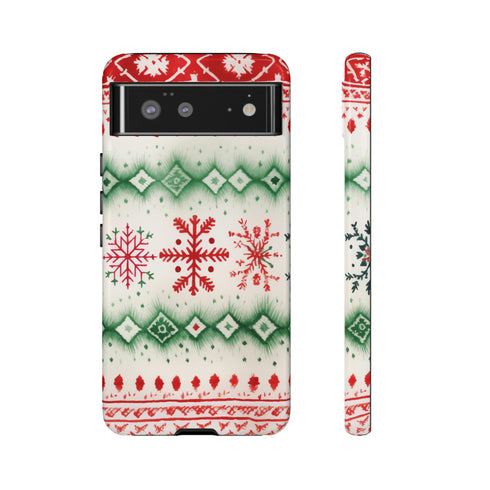 Icelandic Watercolor inspired by Christmas Sweaters - Impact Resistant Phone Case Google Pixel 6 Glossy